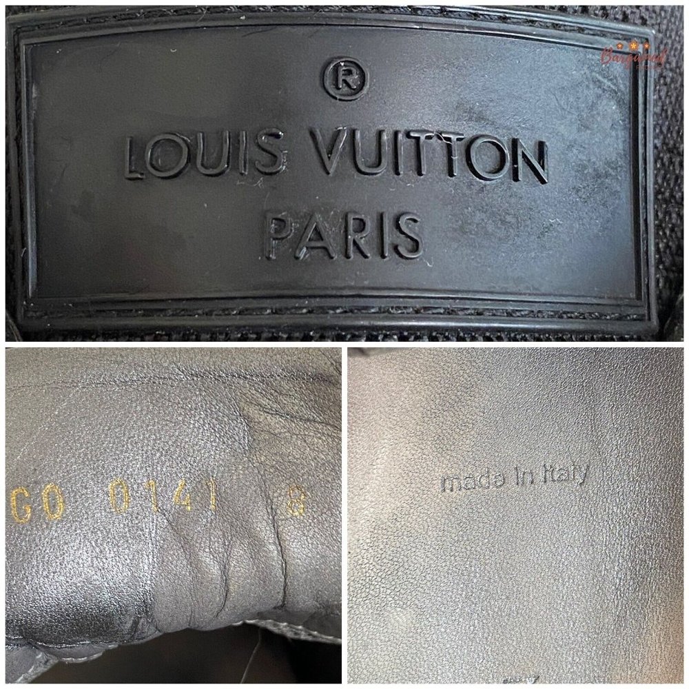 Authentic Louis Vuitton Black Mesh & Suede LV Logo Low Top Sneakers 38/8 - Picture 7 of 13